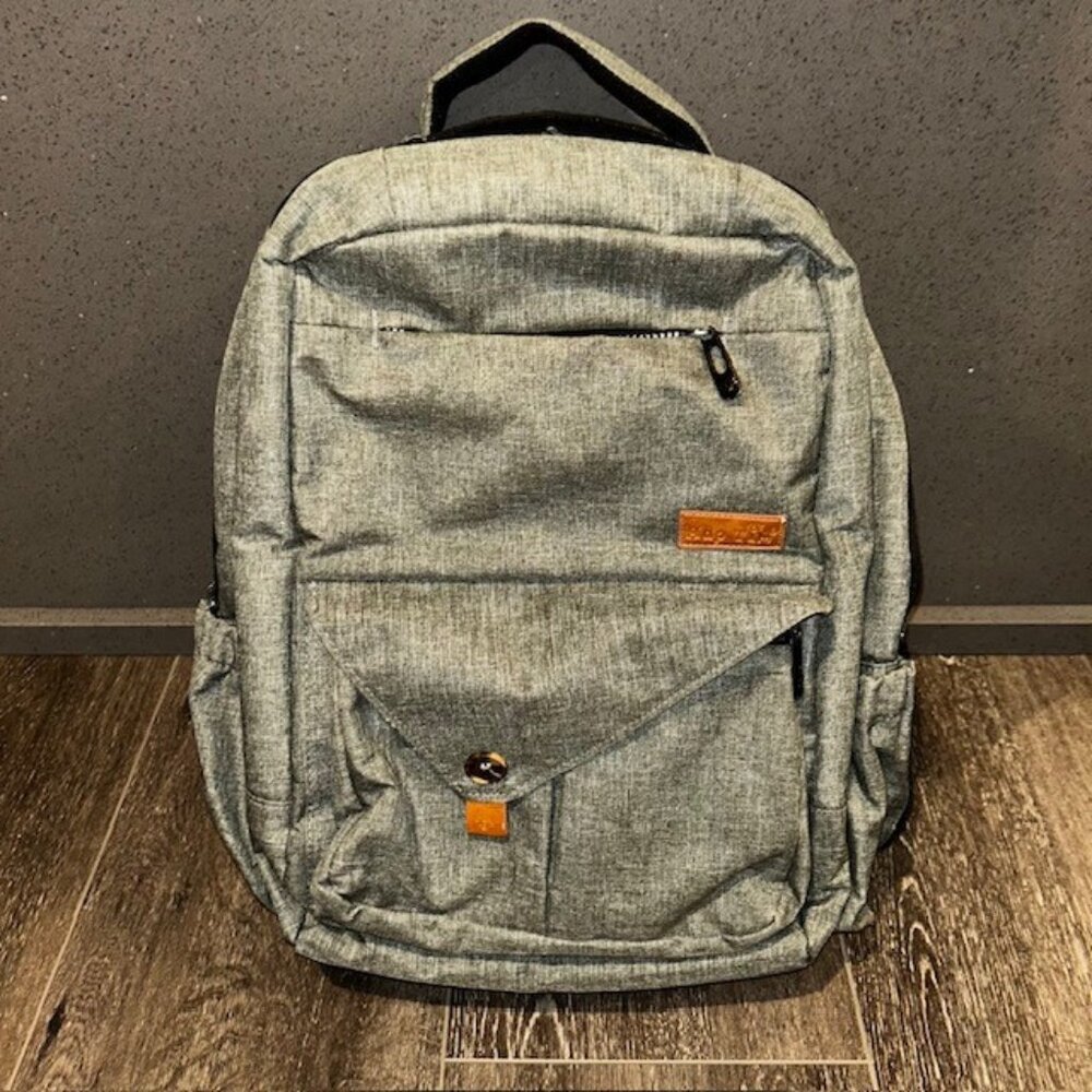 Hap Tim Diaper Bag Baby Backpack Multi-Function Gray With Changing Pad